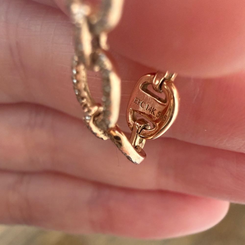 Rose Gold EF Collection Diamond Chain Link Ring - Picture 5 of 7